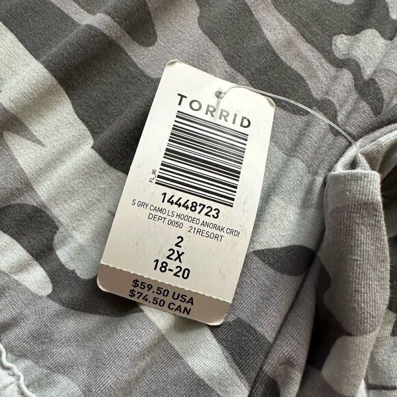 Torrid Super Soft Knits Camo Cardigan New Stretchy Drawstring Waist Womens 2X - Picture 5 of 7